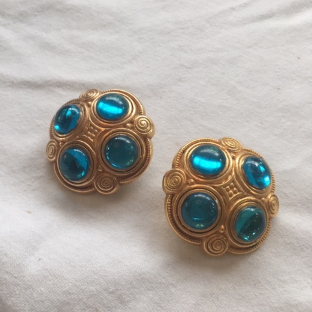 Vintag Earrings Designer Lisa Violetto - Clip On